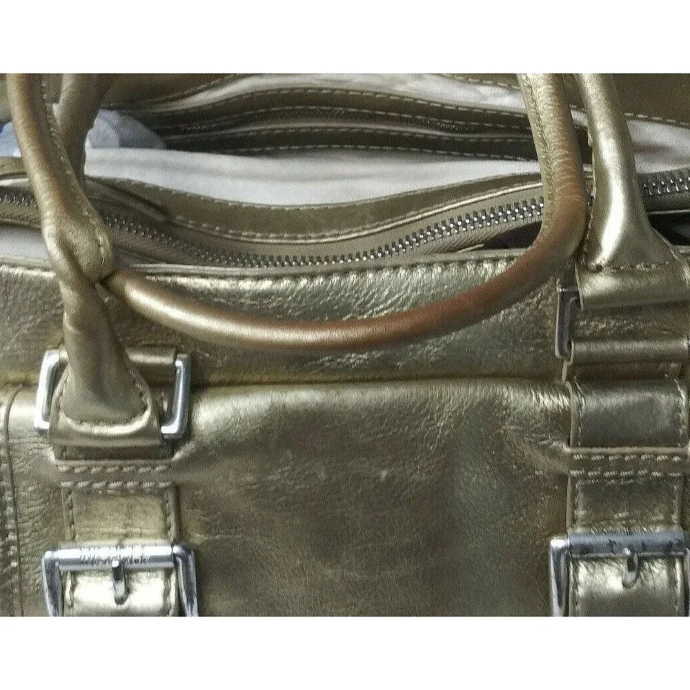 Michael Kors Brookville Shopper Leather Tote Handbag Golden Bronze Vintage Y2K